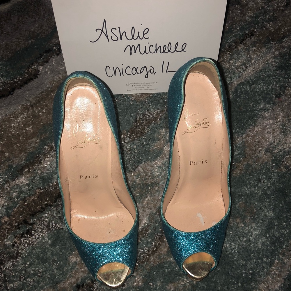 SOLD Christian Louboutin Blue Glitter 38